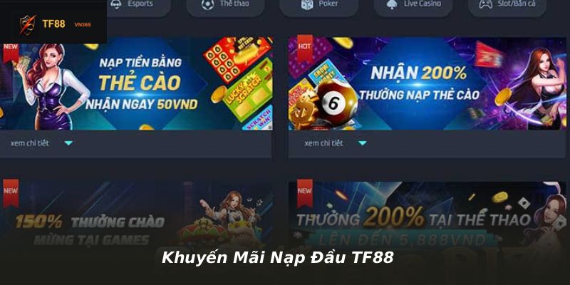 Khuyến Mãi Nạp Đầu TF88